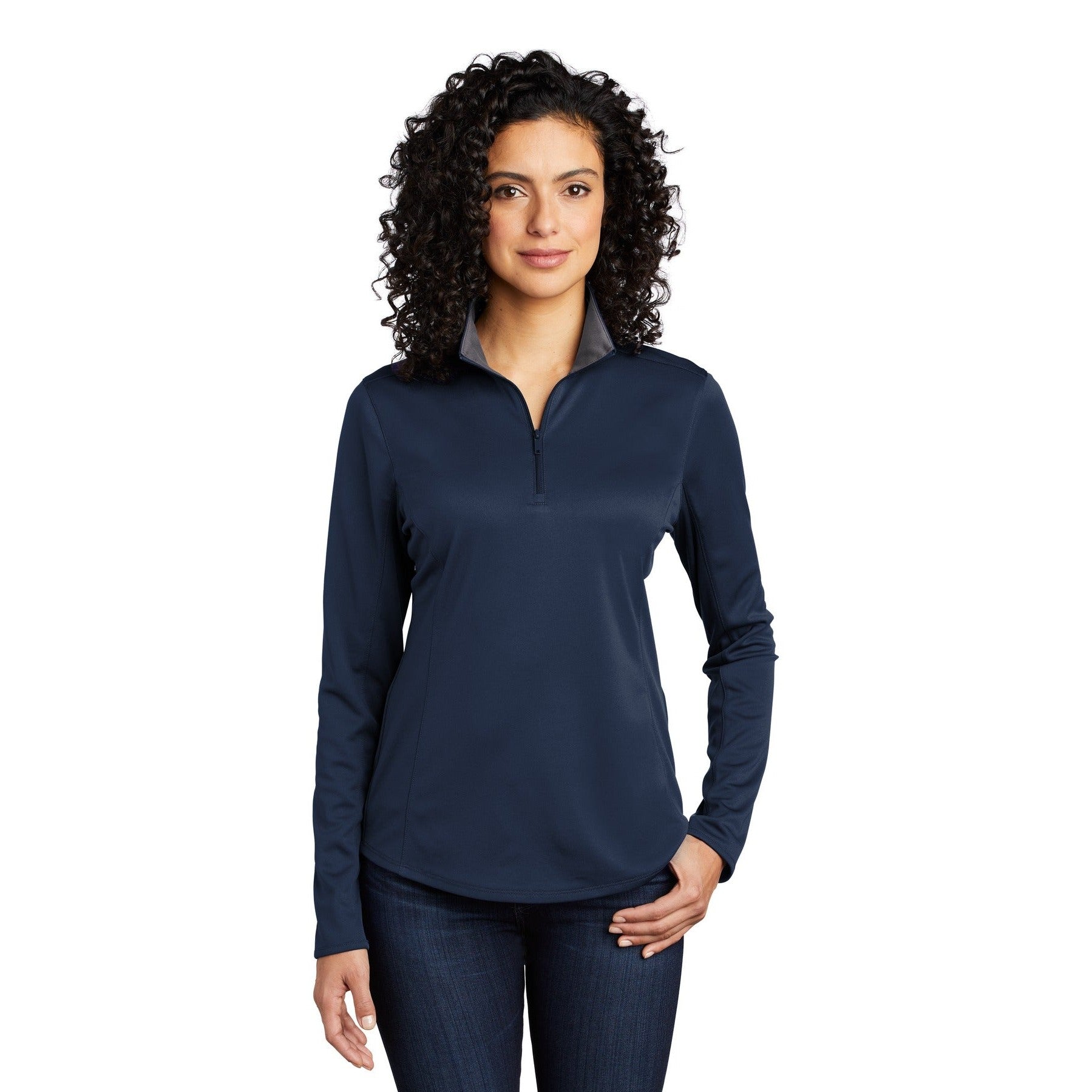 Port Authority-Port Authority ® Women's Silk Touch ™ Performance 1/4-Zip LK584-MedTech-2
